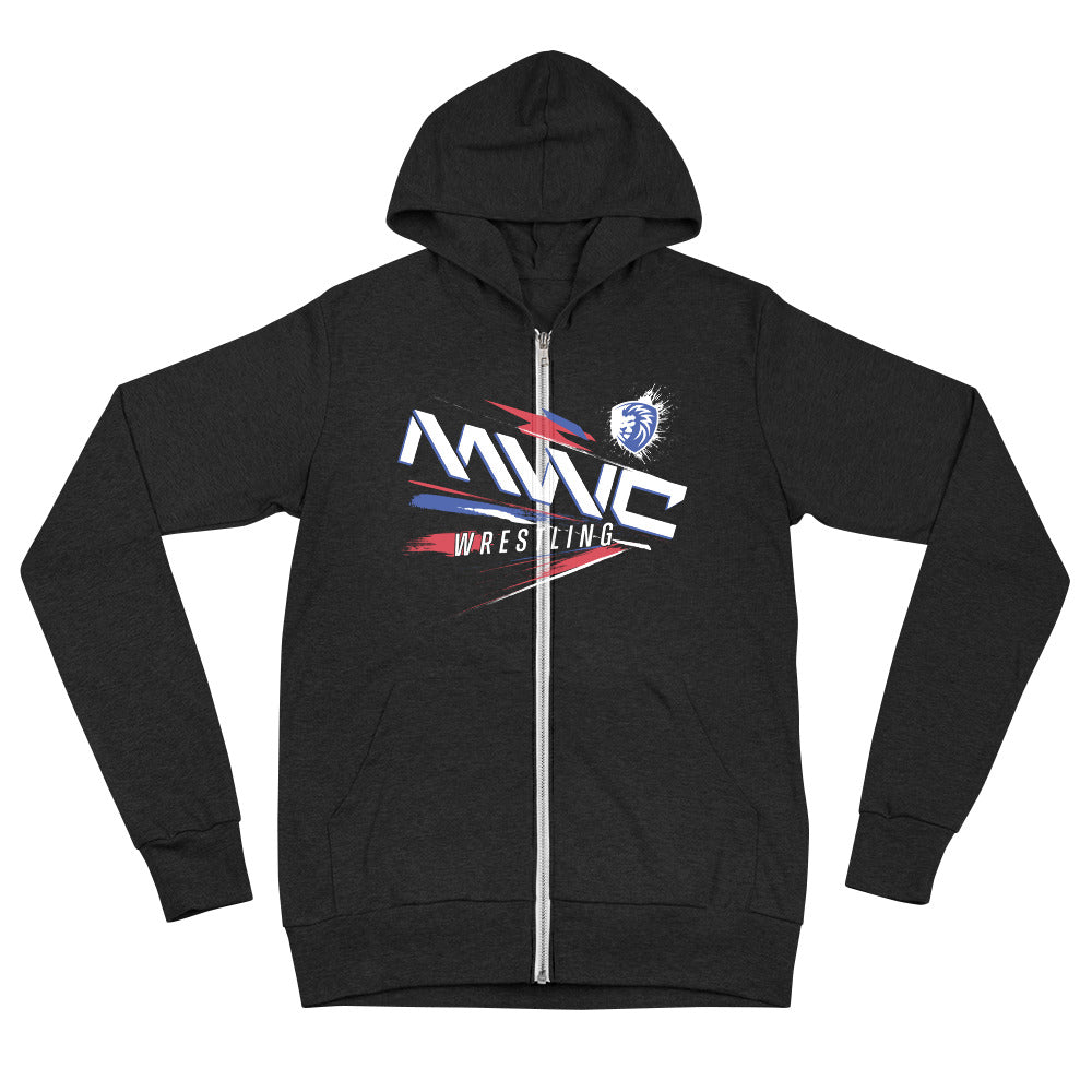 MWC Wrestling Academy 2022 Splatter Unisex zip hoodie