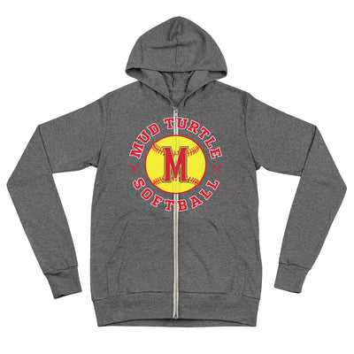 Mud Turtle Softball Unisex zip hoodie