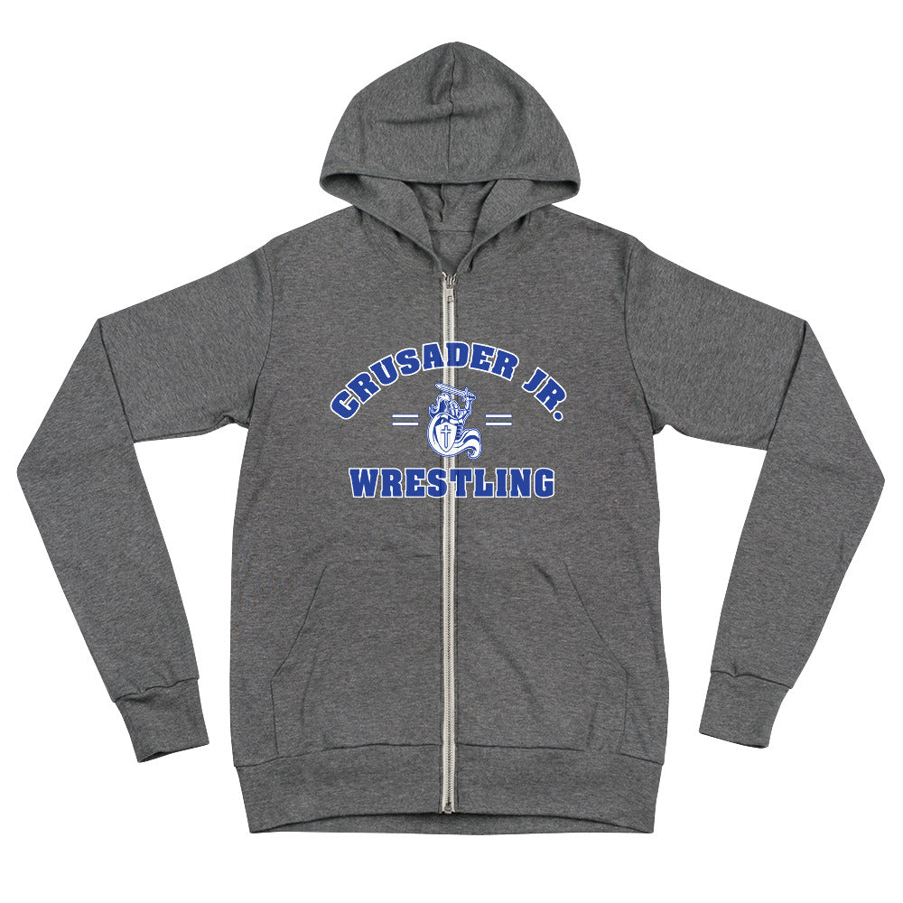 Crusader Jr. Wrestling 1 Unisex zip hoodie