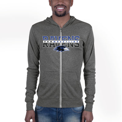 Olathe Northwest Wrestling Stripe Unisex Lightweight Zip Hoodie