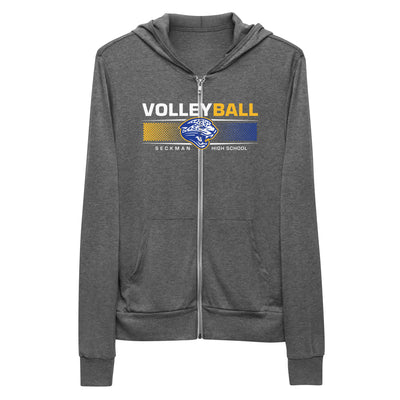 Seckman Volleyball Unisex Lightweight Zip Hoodie