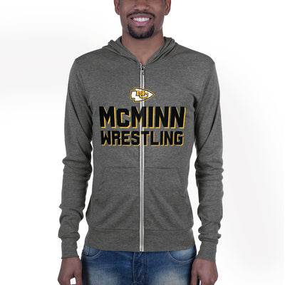 McMinn High School Wrestling  Unisex Lightweight Zip Hoodie