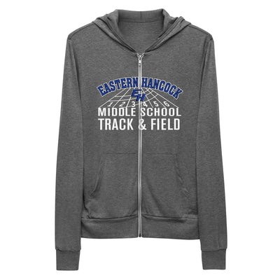 Eastern Hancock MS Track Track & Field  Unisex Lightweight Zip Hoodie