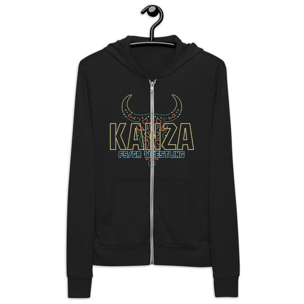 Kanza (Front only) Unisex zip hoodie