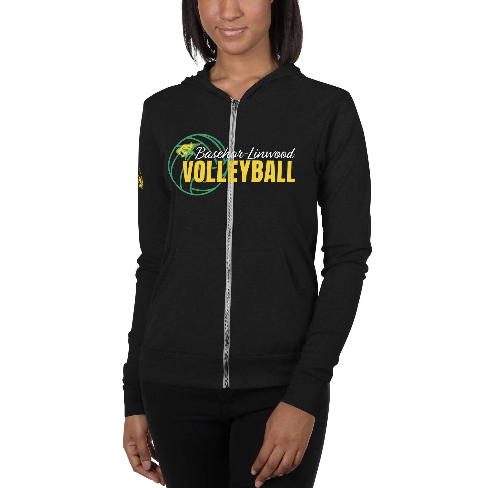 Basehor-Linwood Volleyball (with sleeve) Unisex zip hoodie