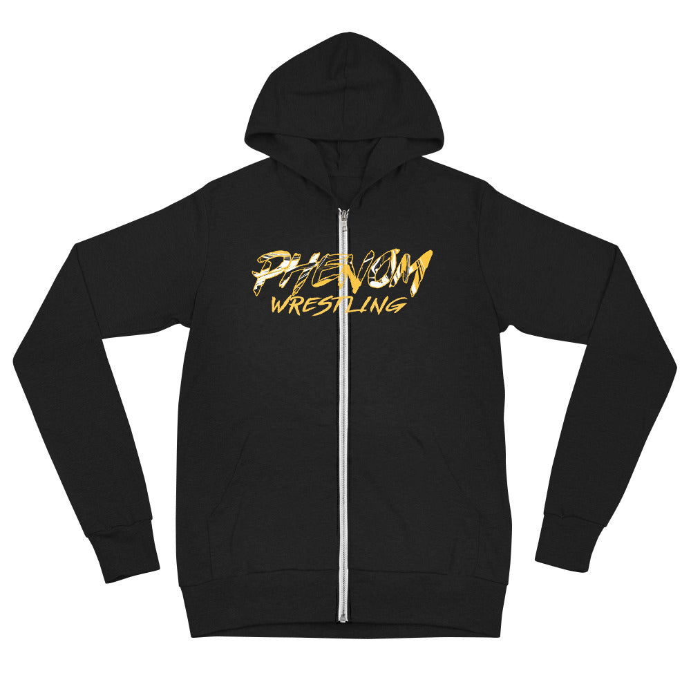 Phenom Wrestling (Front + Back) Unisex zip hoodie
