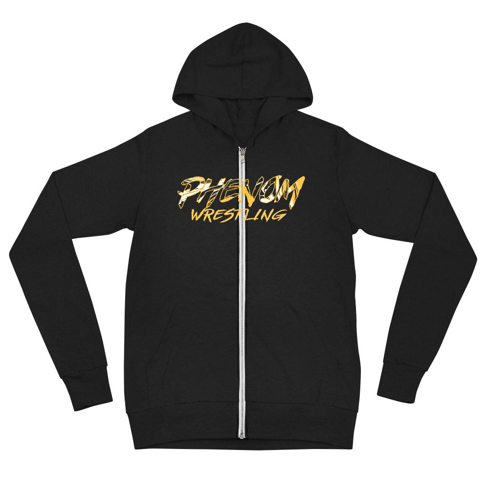 Phenom Wrestling (Front + Back) Unisex zip hoodie