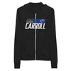 Carroll Wrestling Black  Unisex Lightweight Zip Hoodie