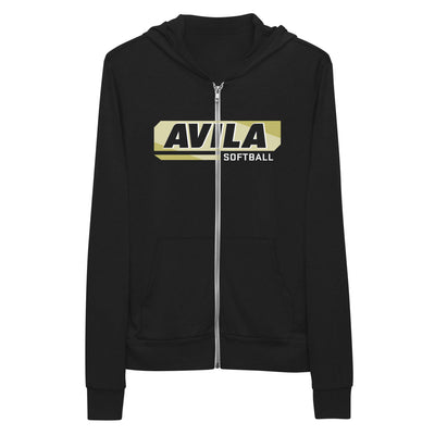 Avila Softball Stripe Unisex Lightweight Zip Hoodie