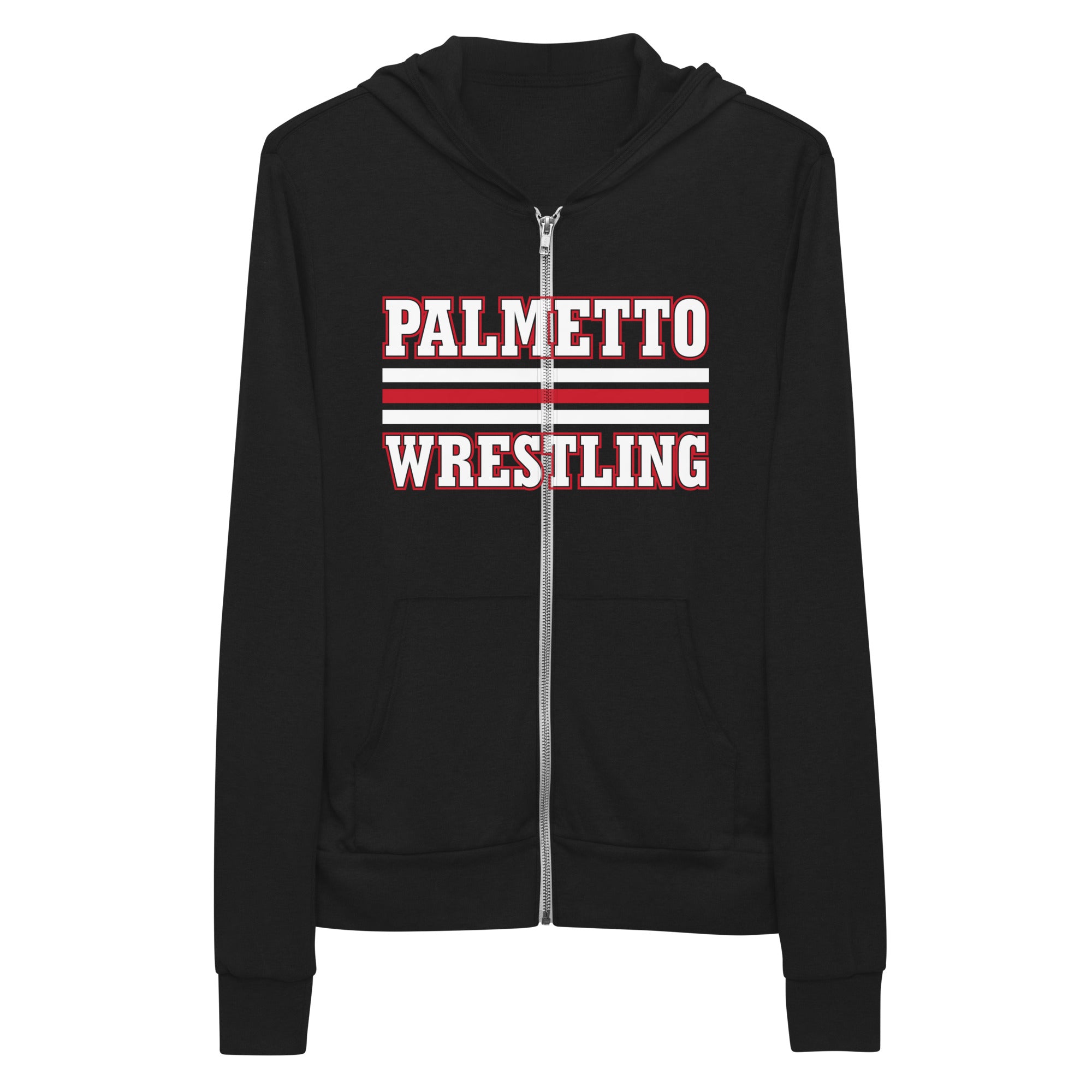 Palmetto Wrestling  Stripes Unisex Lightweight Zip Hoodie