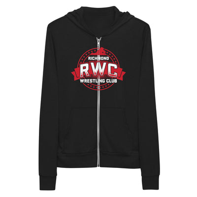 Richmond Wrestling Club Black Unisex Lightweight Zip Hoodie