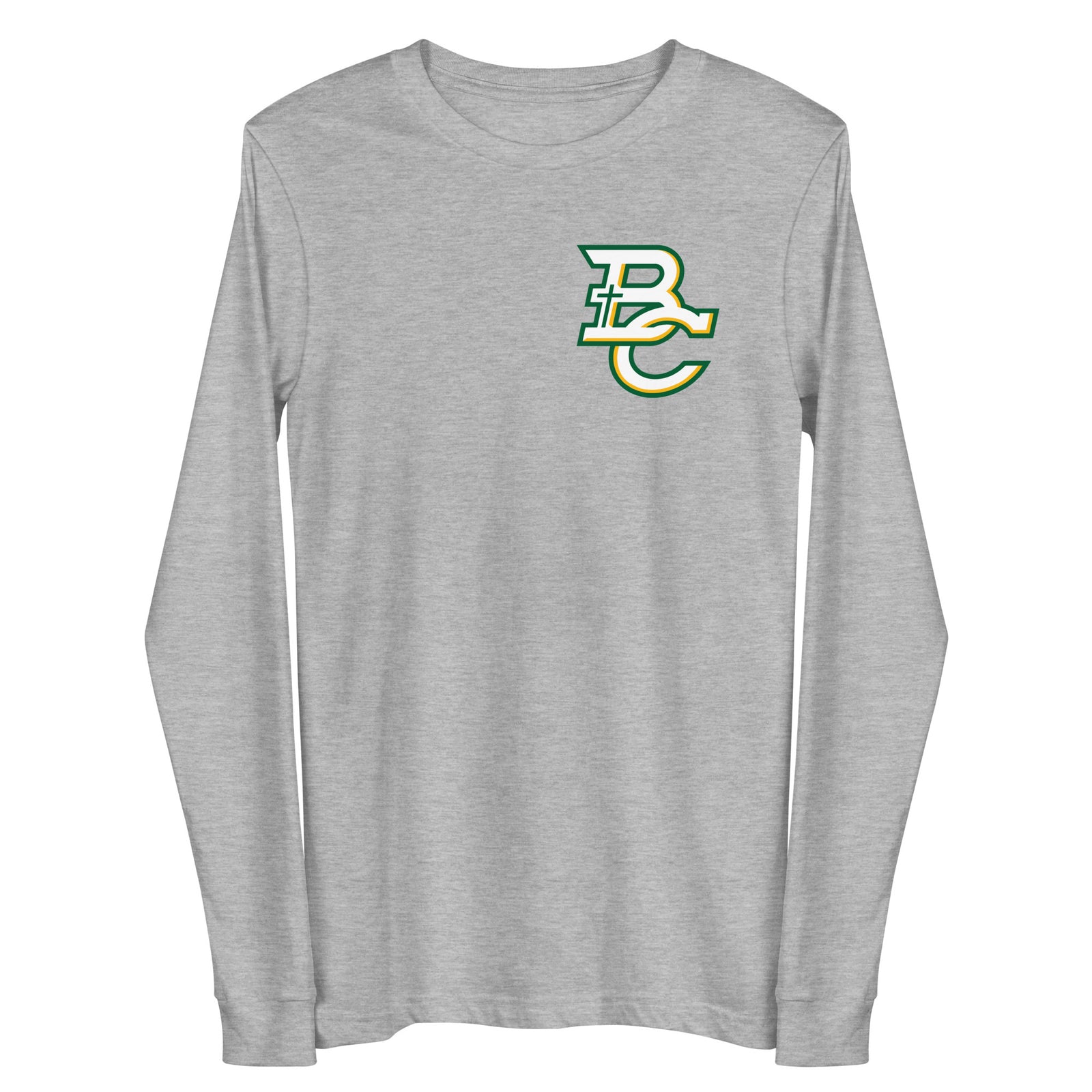 Bishop Carroll Wrestling (with back print) Grey Unisex Long Sleeve Tee