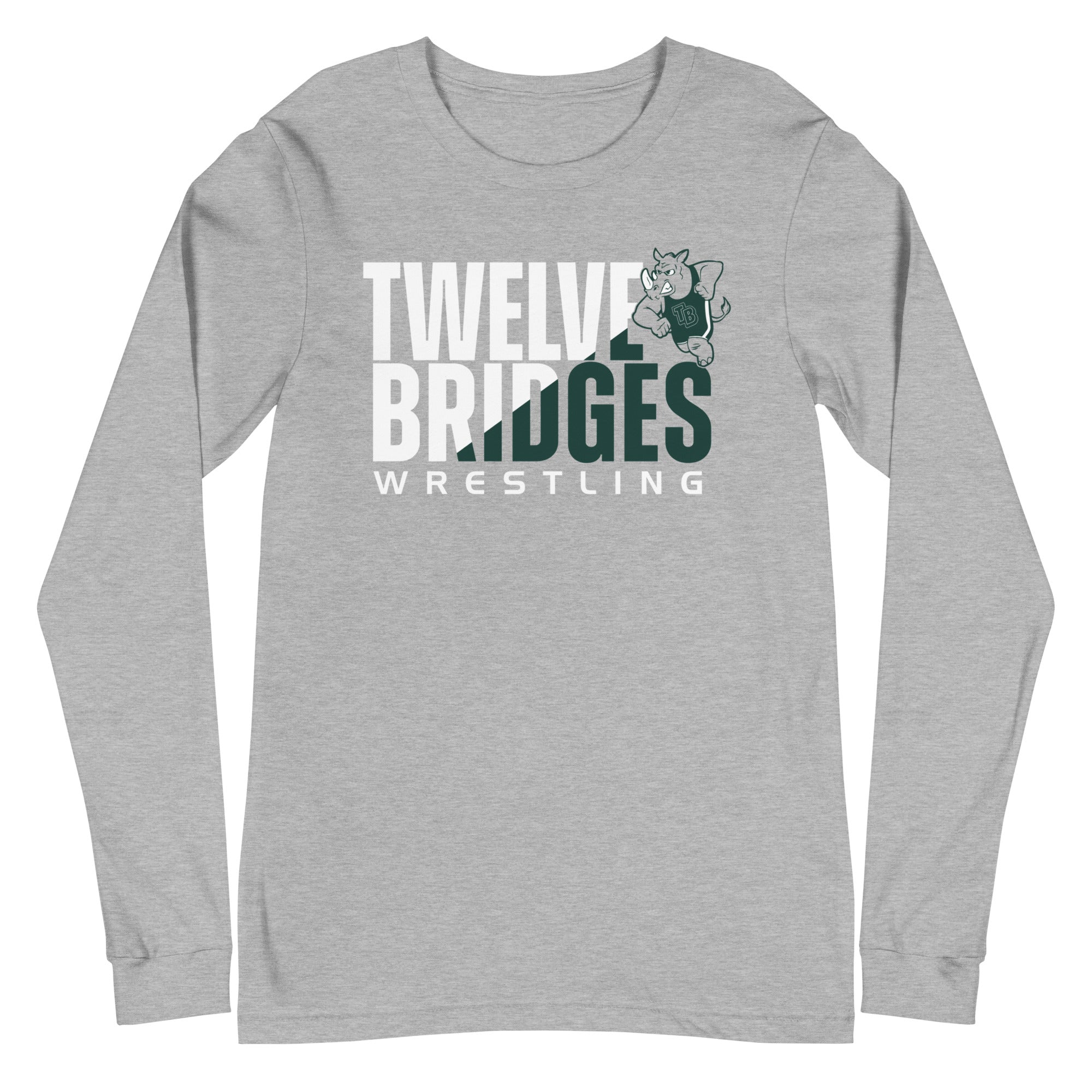 Twelve Bridges Wrestling Grey Unisex Long Sleeve Tee