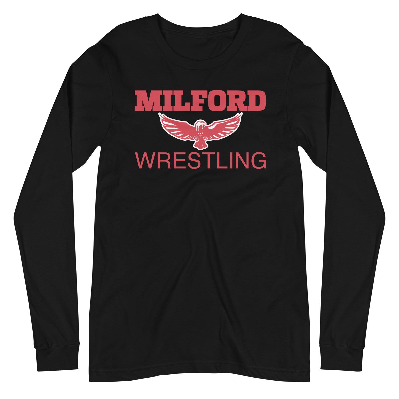 Milford Takedown Club  Red Text Unisex Long Sleeve Tee