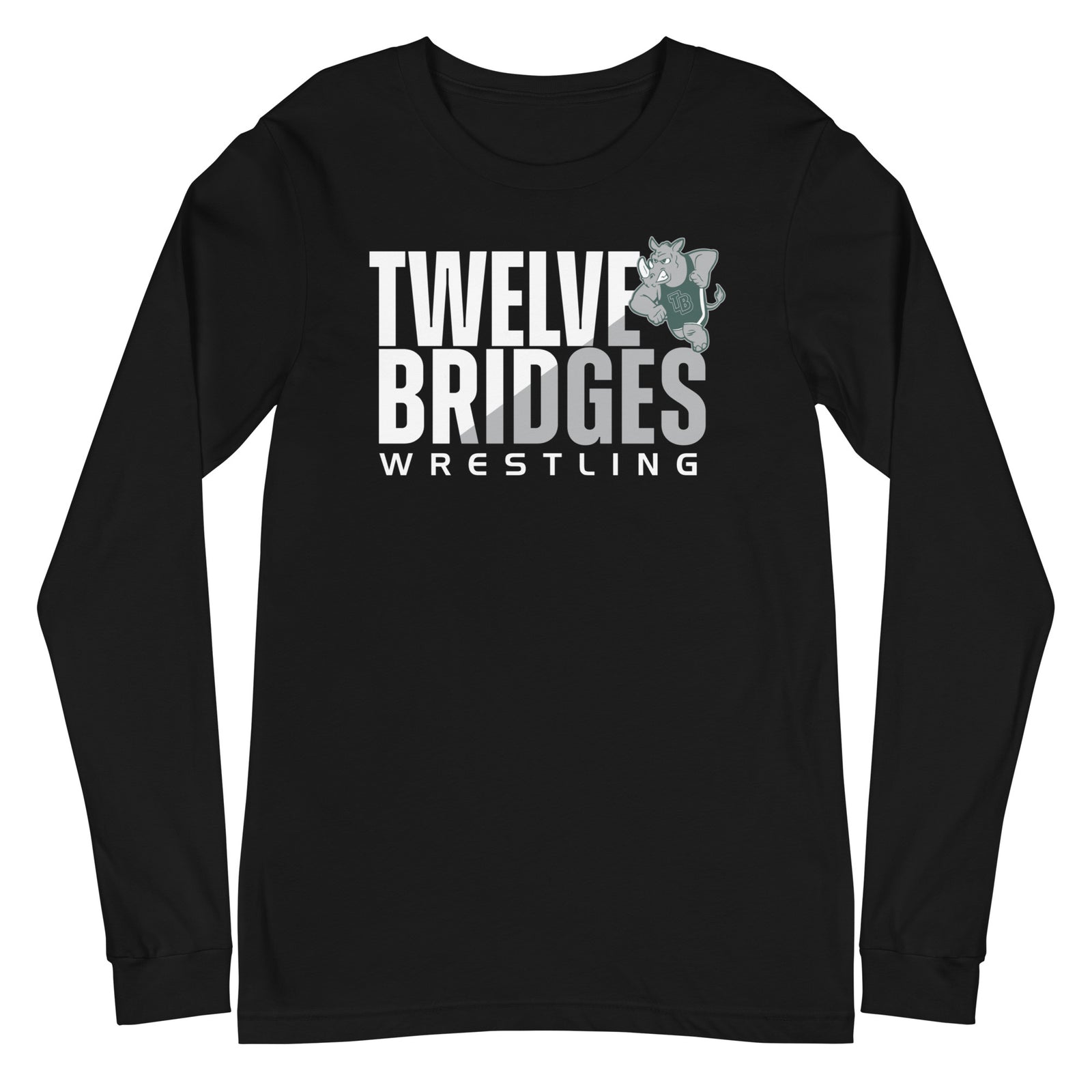 Twelve Bridges Wrestling Black Unisex Long Sleeve Tee
