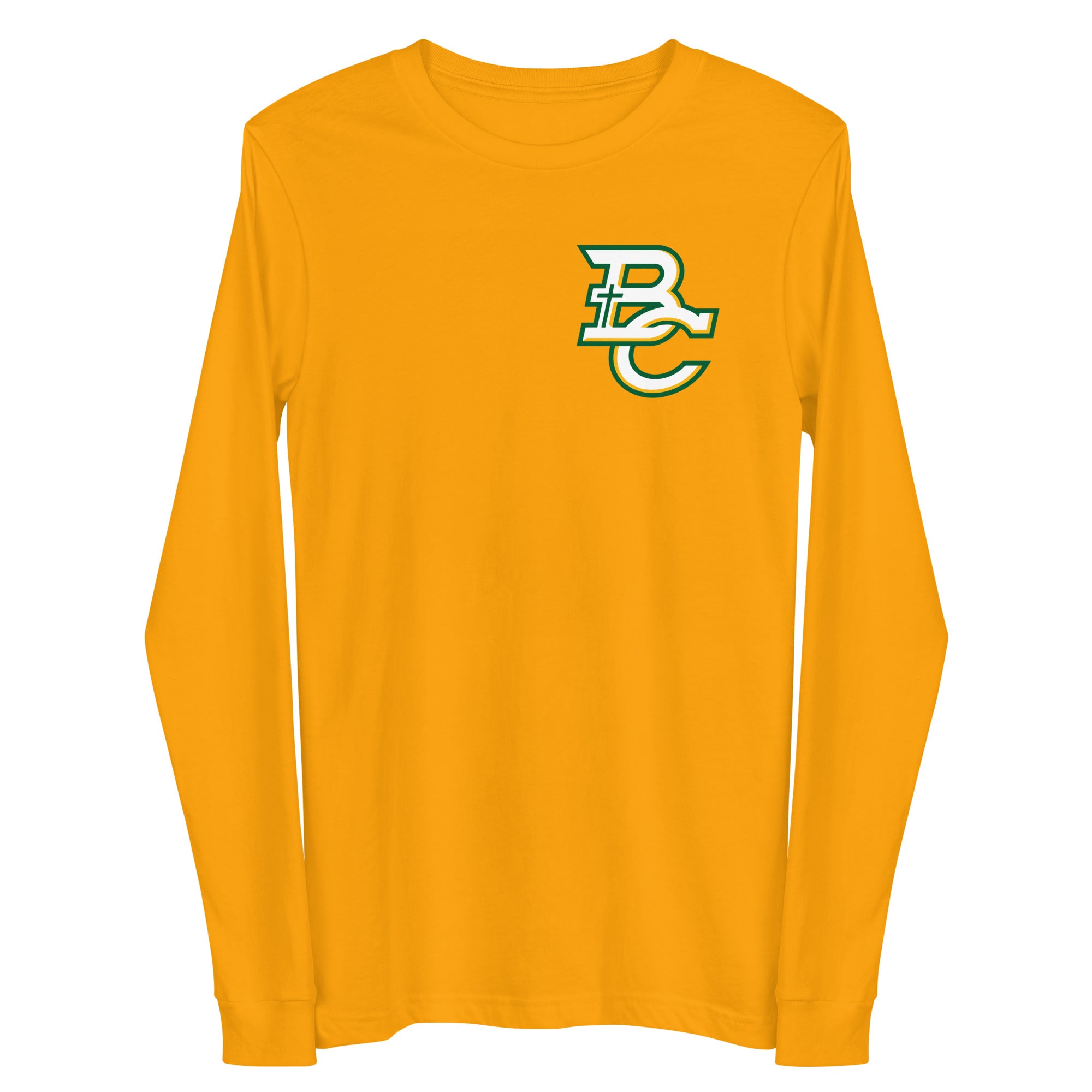 Bishop Carroll Wrestling (with back print) Gold Unisex Long Sleeve Tee