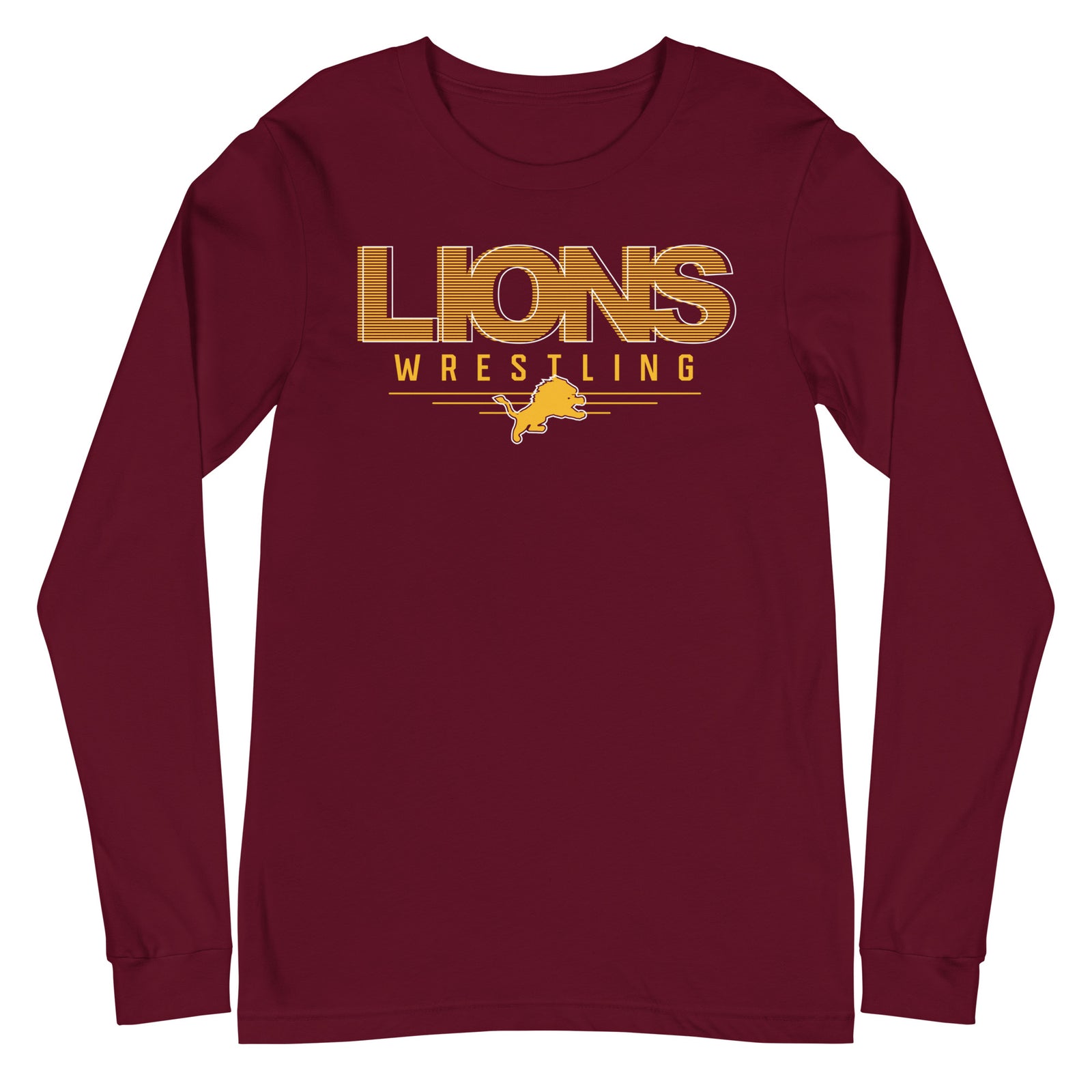 Lions Wrestling Maroon Unisex Long Sleeve Tee