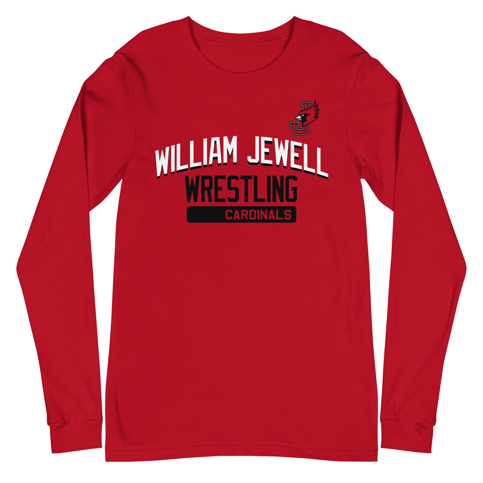 William Jewell Wrestling  Red Unisex Long Sleeve Tee
