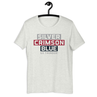St. James Academy Silver, Crimson, Blue Unisex t-shirt