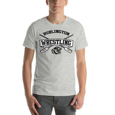 Burlington HS Wrestling Row The Boat (Front + Back) Unisex Staple T-Shirt