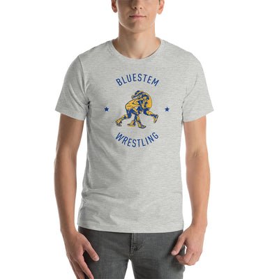 Bluestem Wrestling (Front Only) Unisex Staple T-Shirt