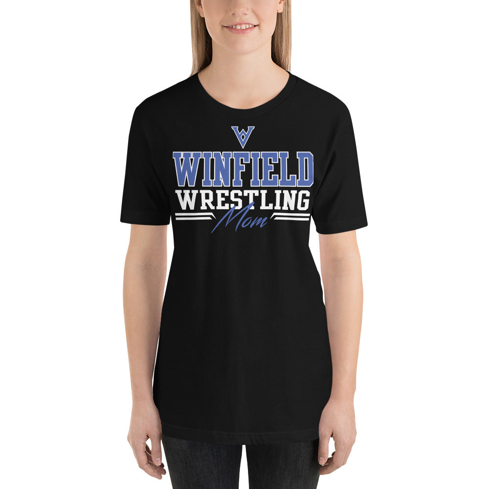 Winfield Wrestling Mom Black Unisex t-shirt