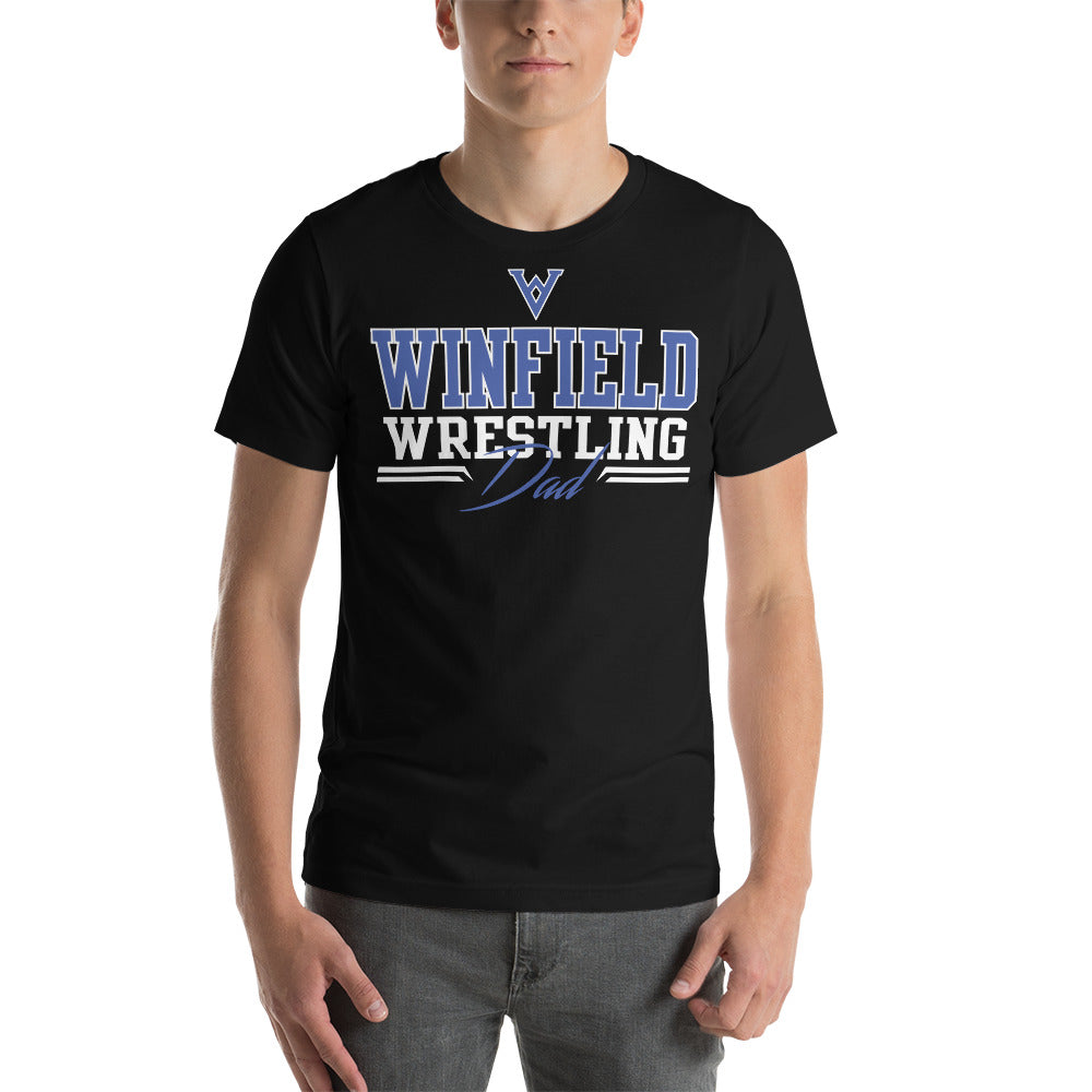 Winfield Wrestling Dad Black Unisex t-shirt