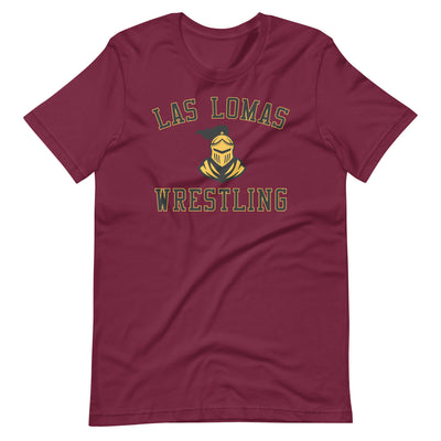 Las Lomas Wrestling Maroon Unisex Staple T-Shirt