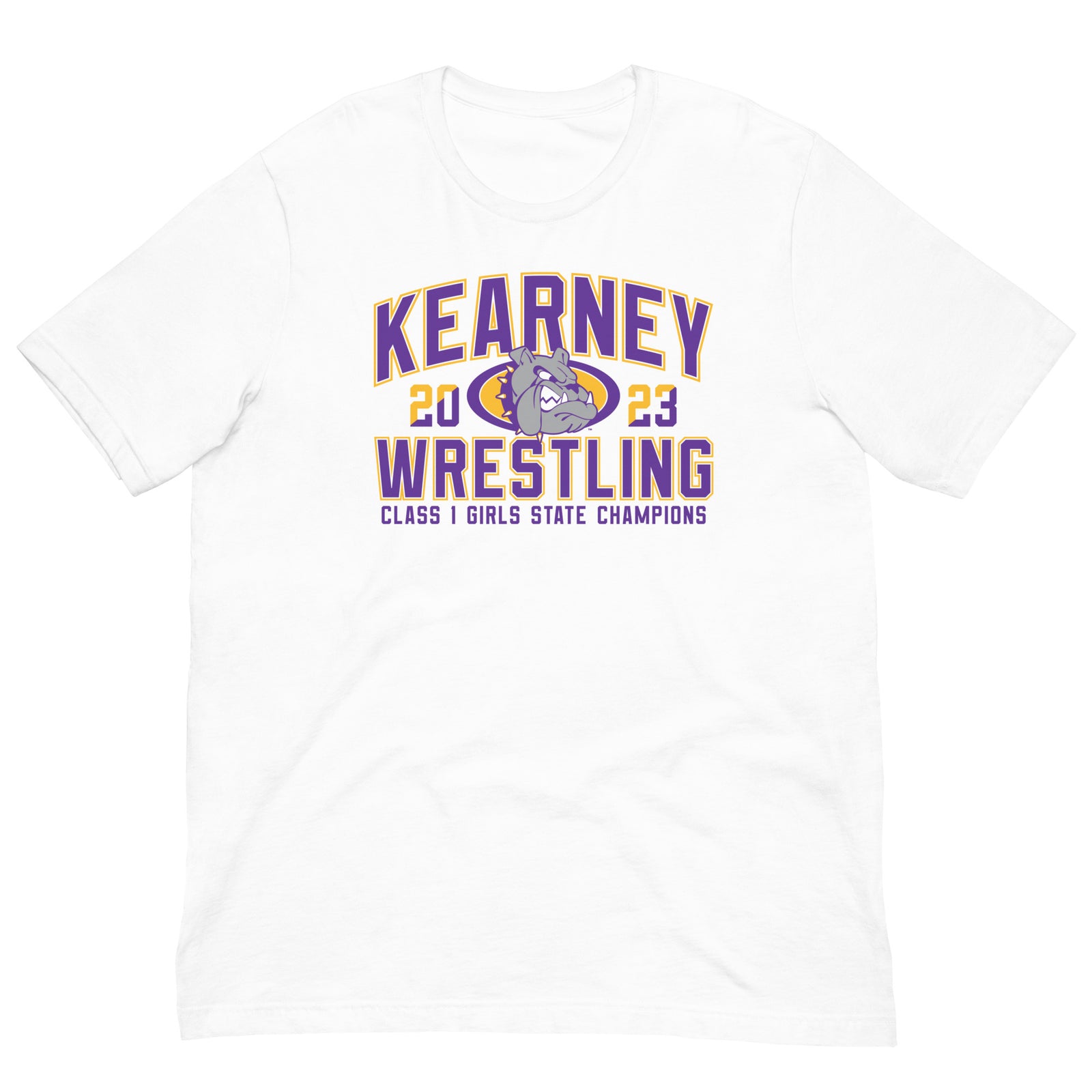 Kearney Wrestling Girls State Champs White Unisex Staple T-Shirt