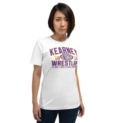 Kearney Wrestling Girls State Champs White Unisex Staple T-Shirt