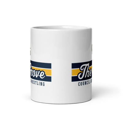 Council Grove Wrestling White glossy mug