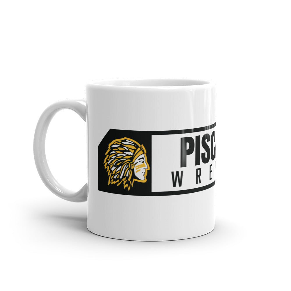 Piscataway Wrestling White glossy mug