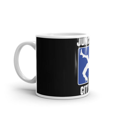 Junction City Wrestling White glossy mug