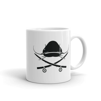 Catfish Pirates White glossy mug