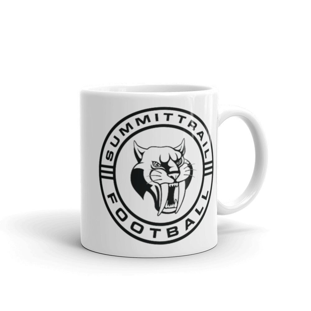 Summit Trail Football White glossy mug