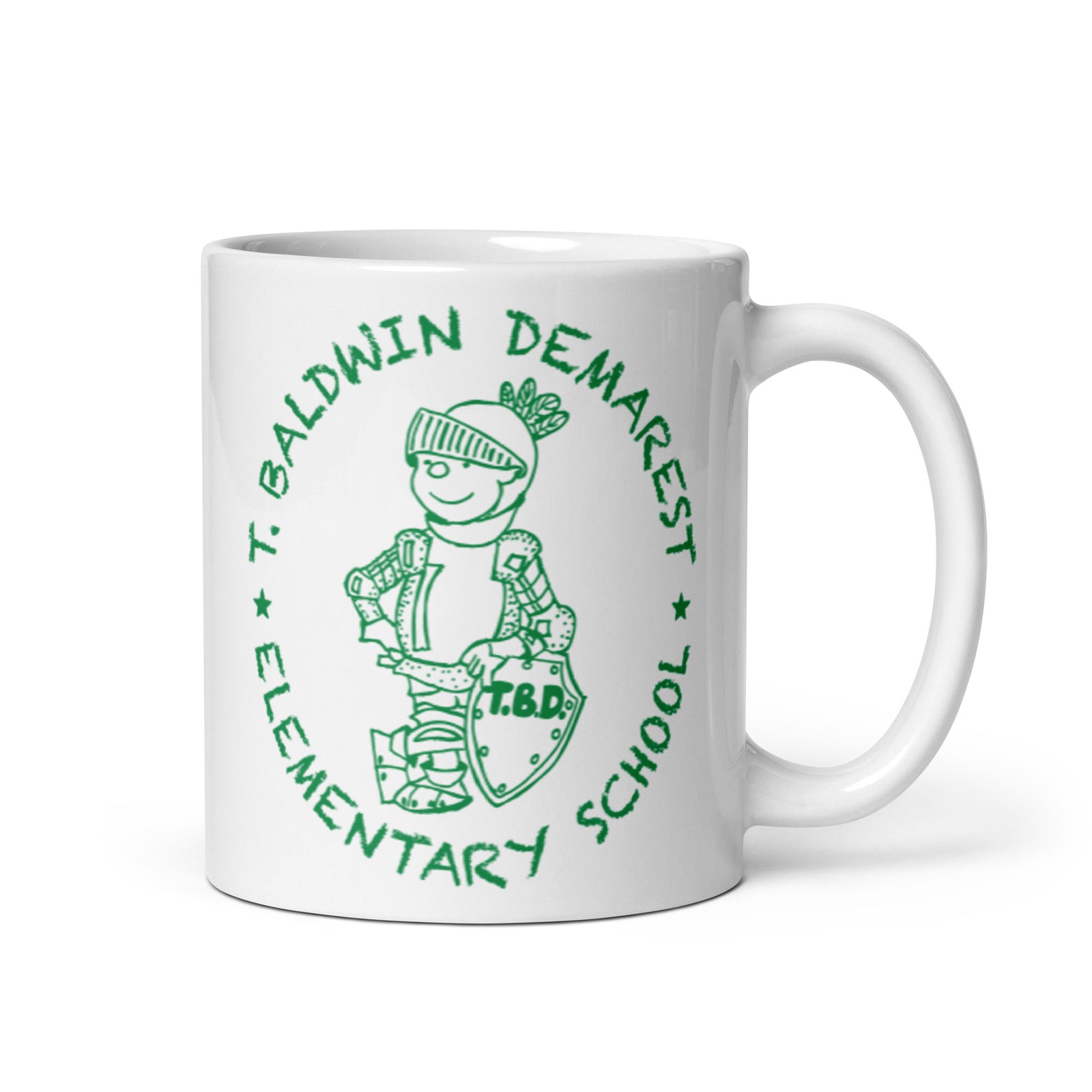 T. Baldwin Demarest Elementary School White glossy mug