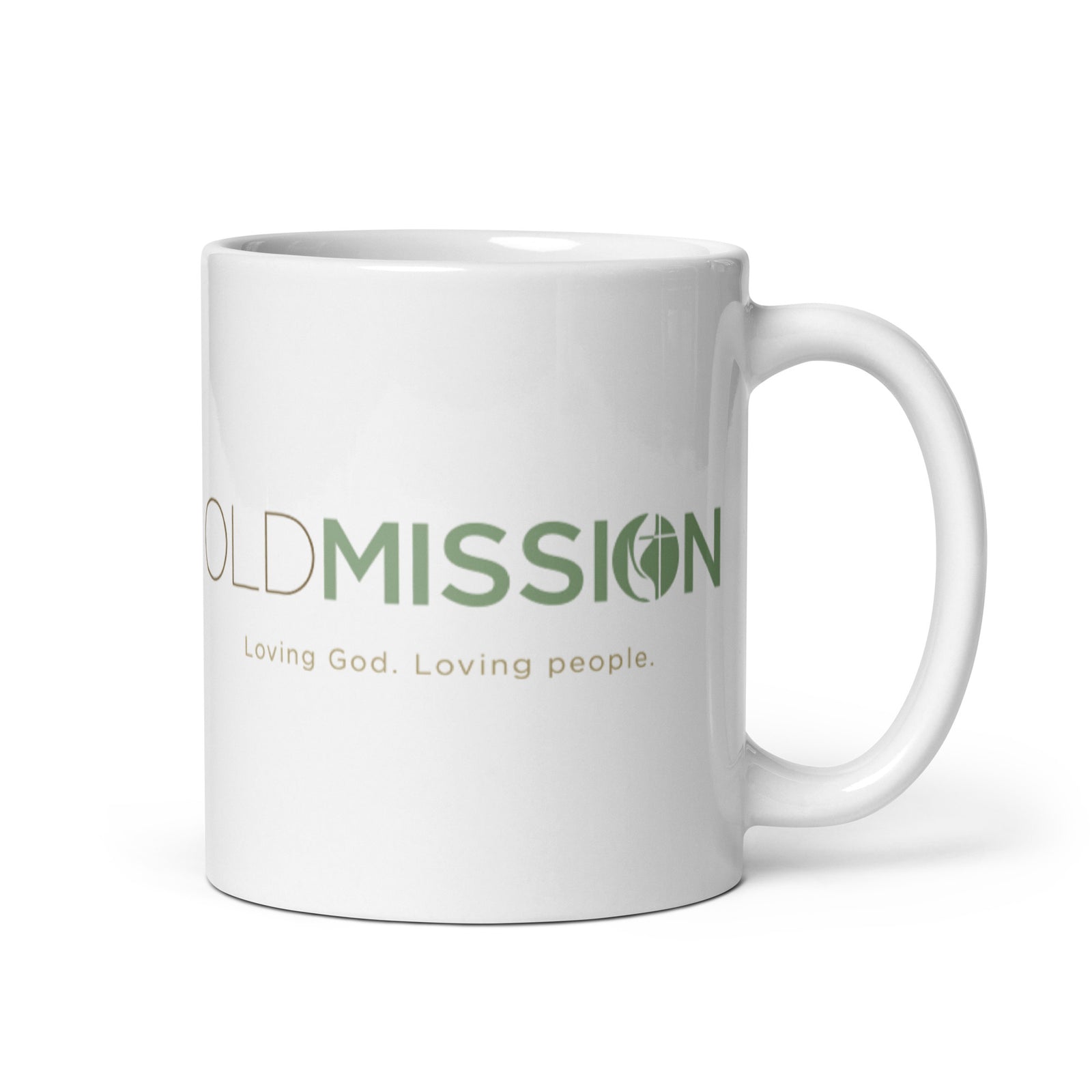 Old Mission Full Color Design White Glossy Mug