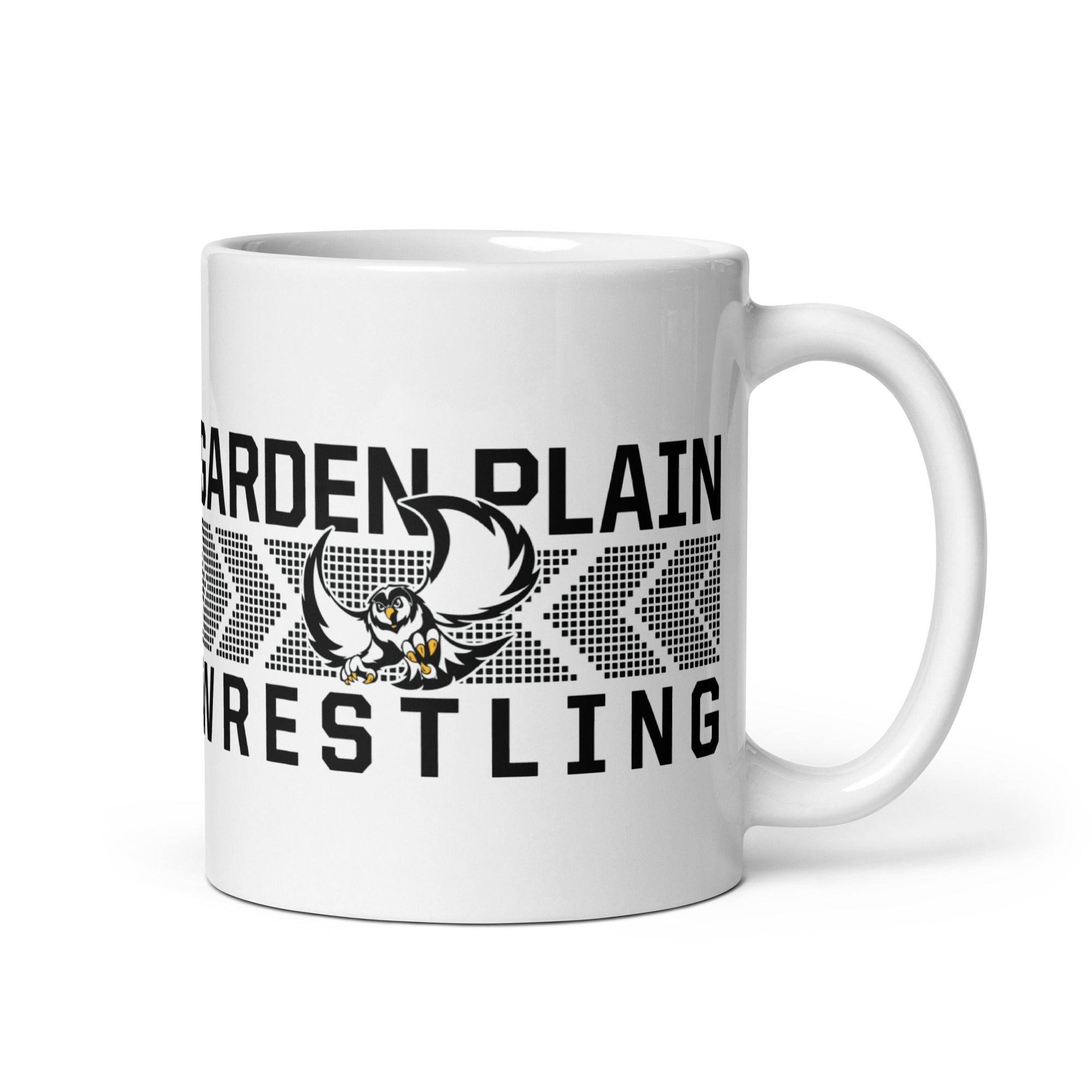 Garden Plain High School Wrestling White Glossy Mug