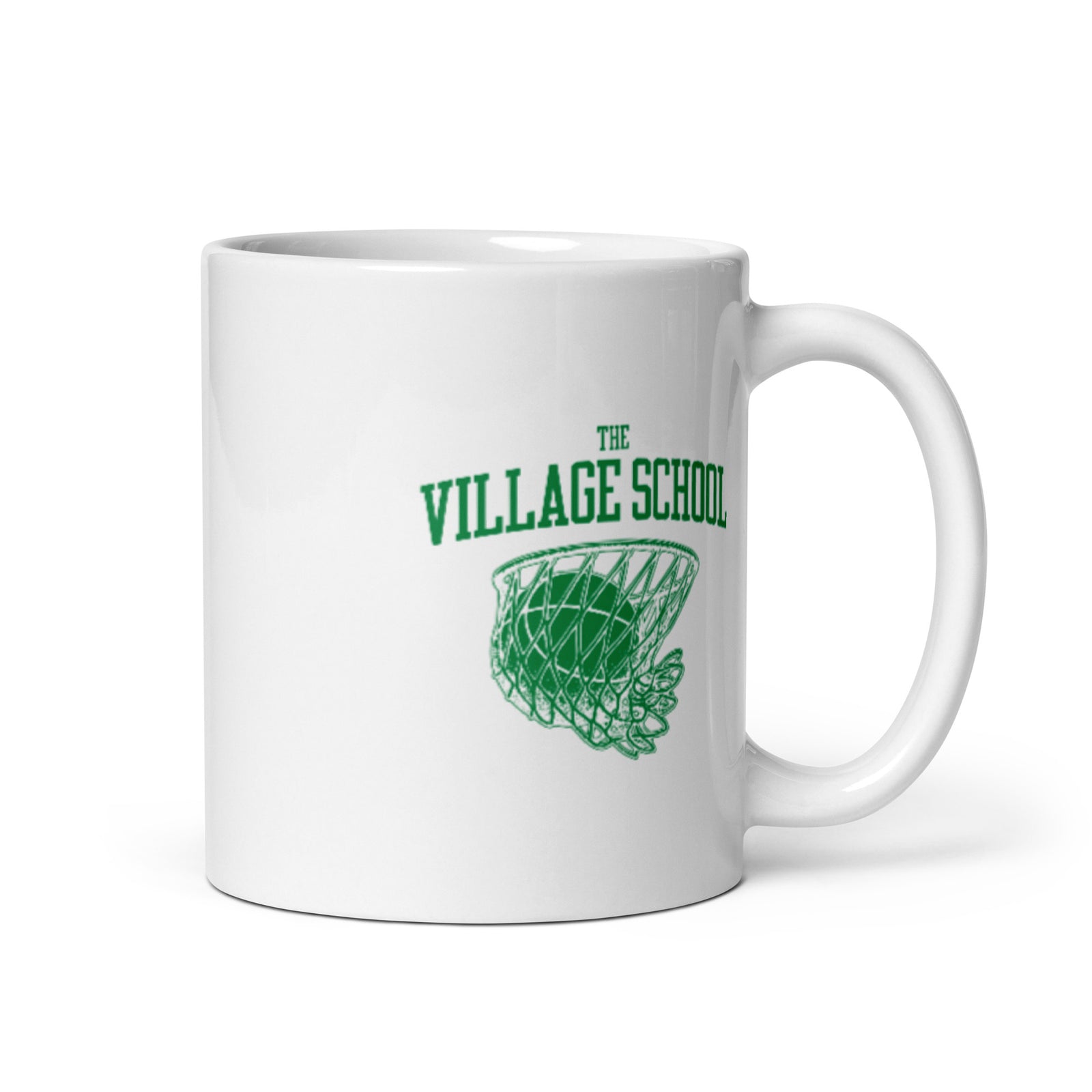 The Village School Basketball White Glossy Mug