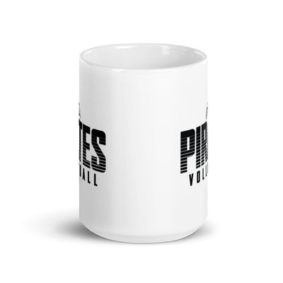 Pirates Volleyball White glossy mug