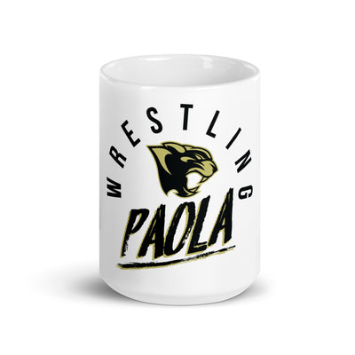 Paola Wrestling White Glossy Mug