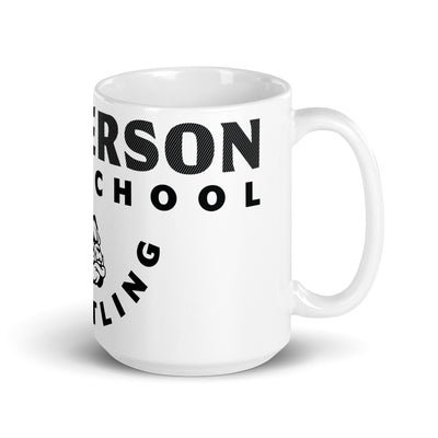 McPherson Wrestling White glossy mug