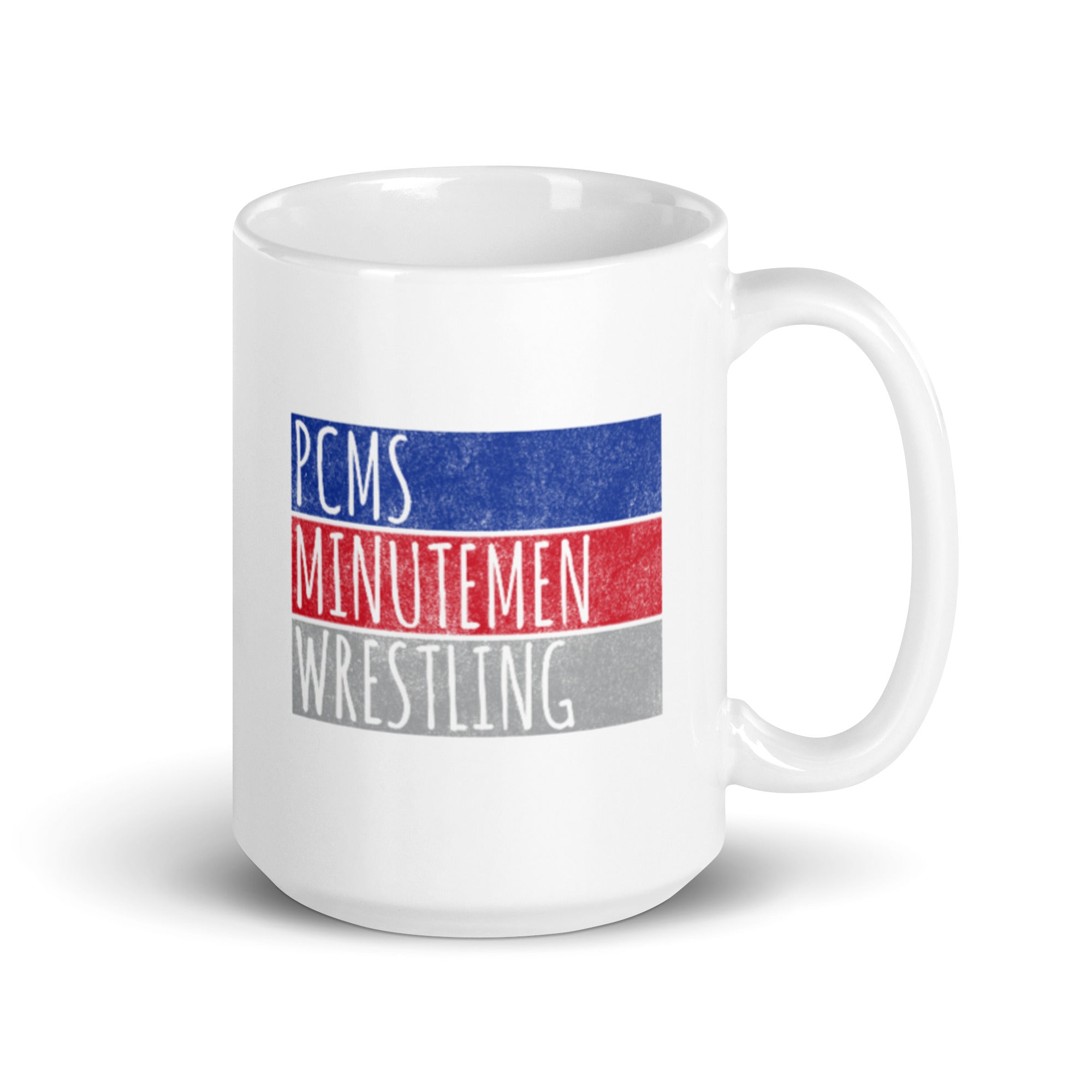 St. Mary’s High School Wrestling Minutemen White glossy mug