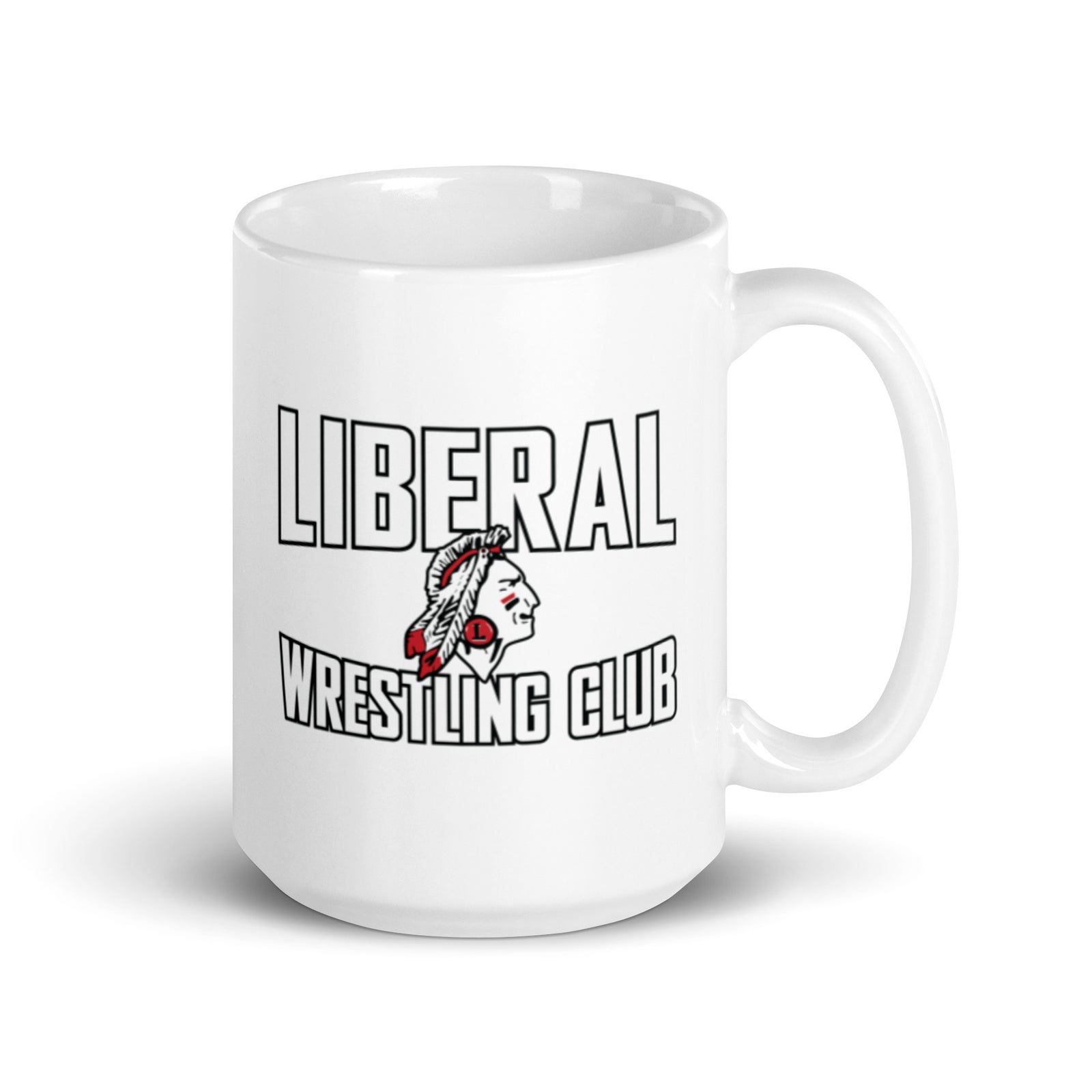 Liberal Wrestling Club White glossy mug