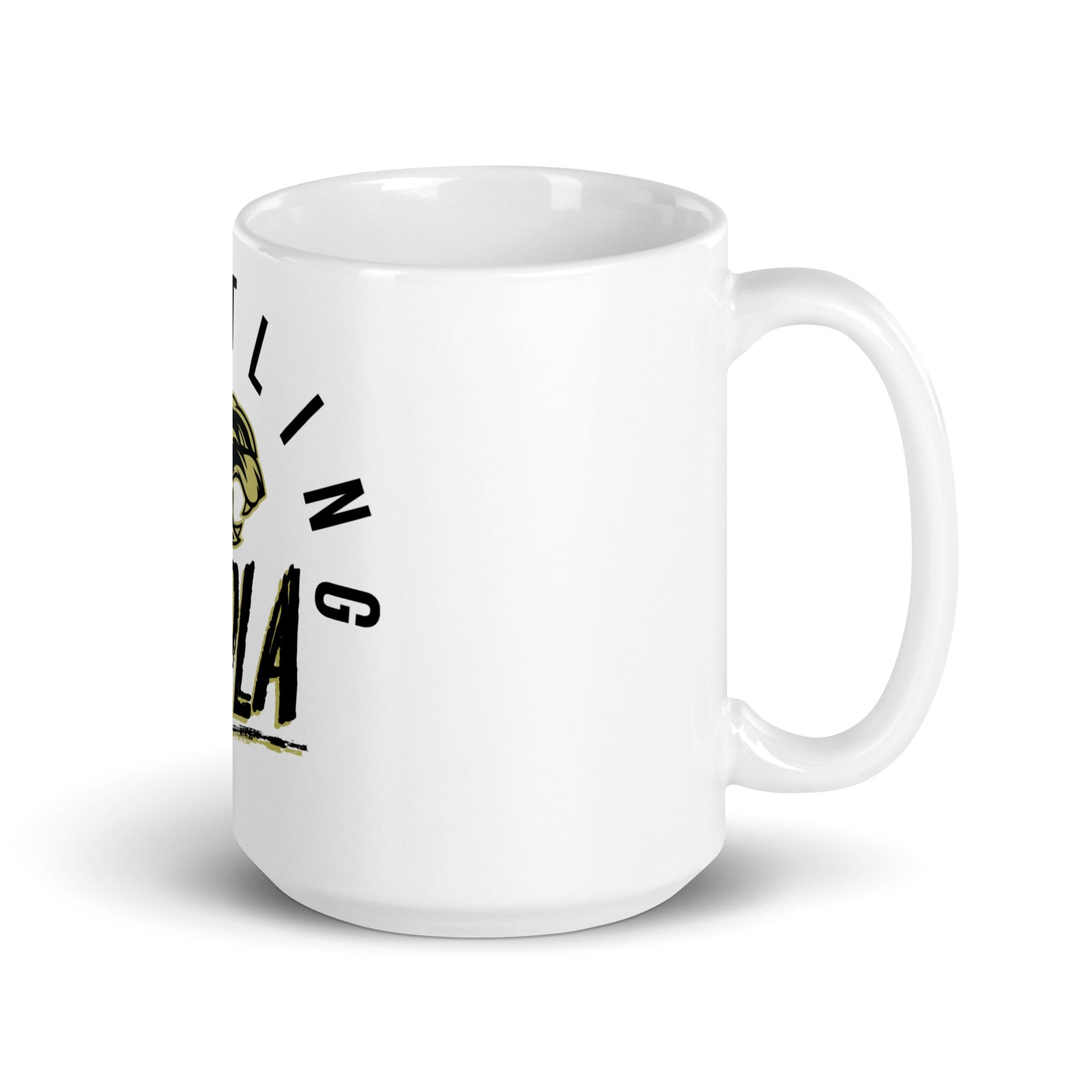 Paola Wrestling White Glossy Mug