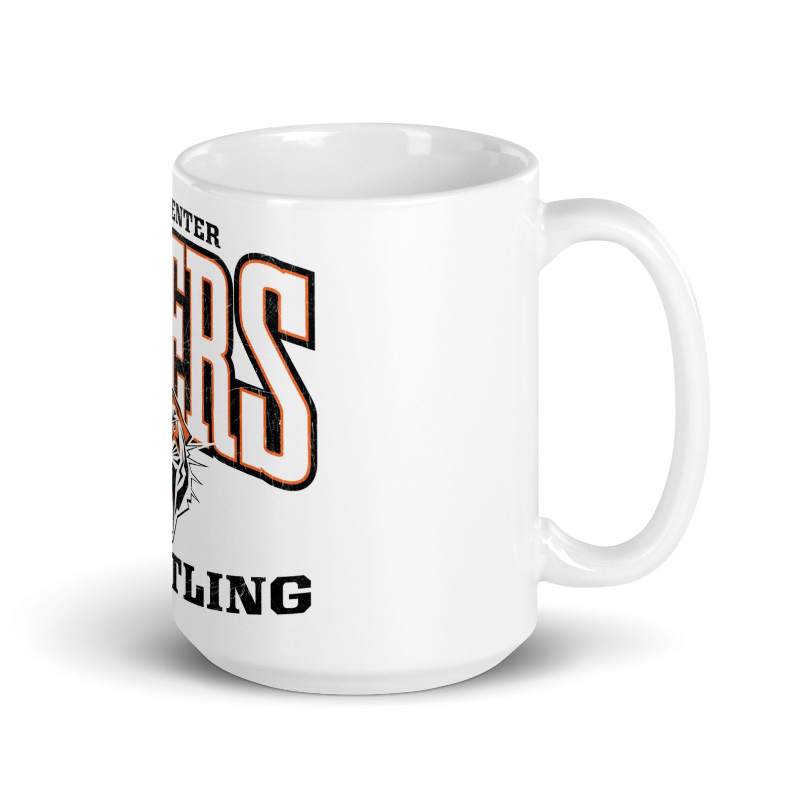 Clay Center Community HS Wrestling White Glossy Mug