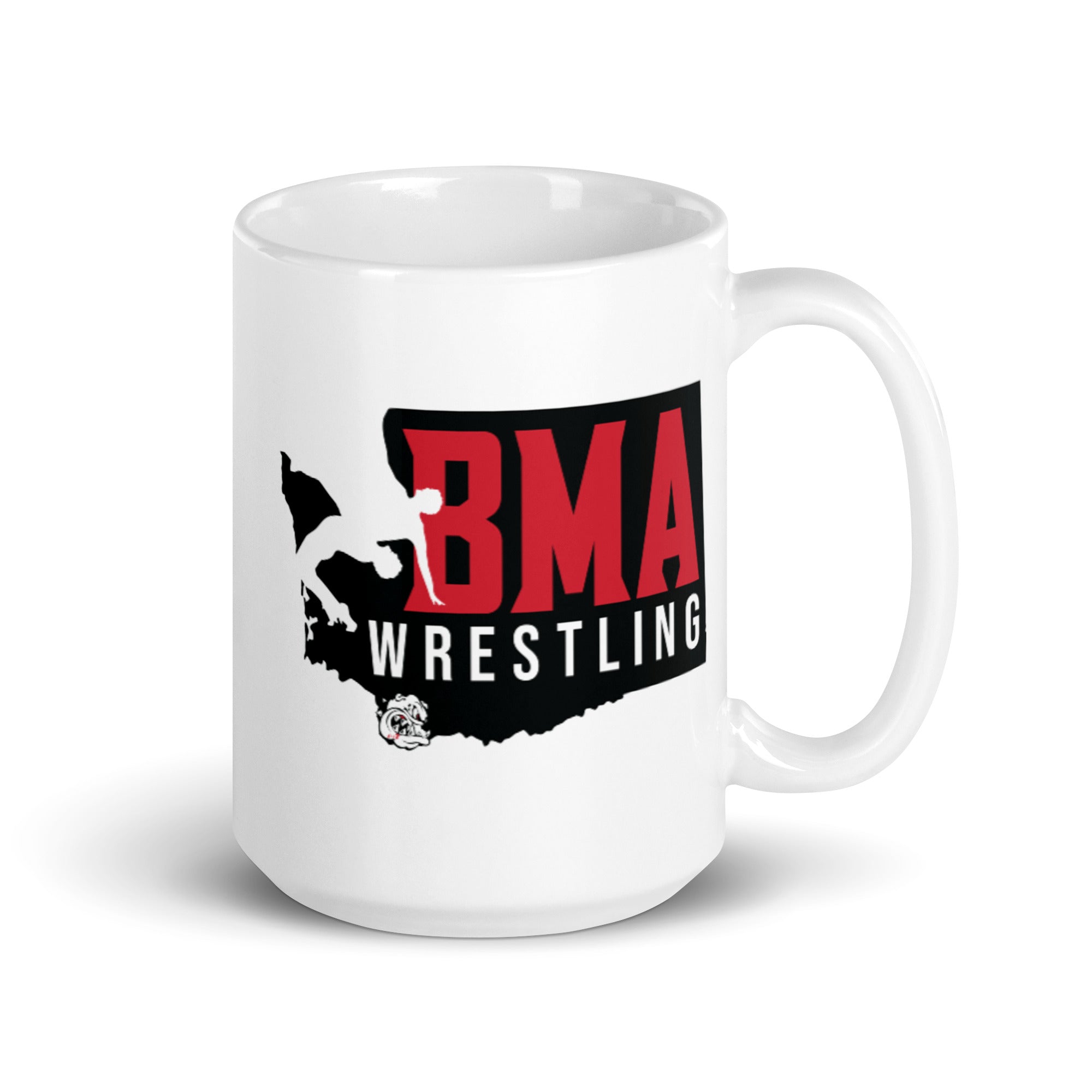 BMA Wrestling Academy White Glossy Mug