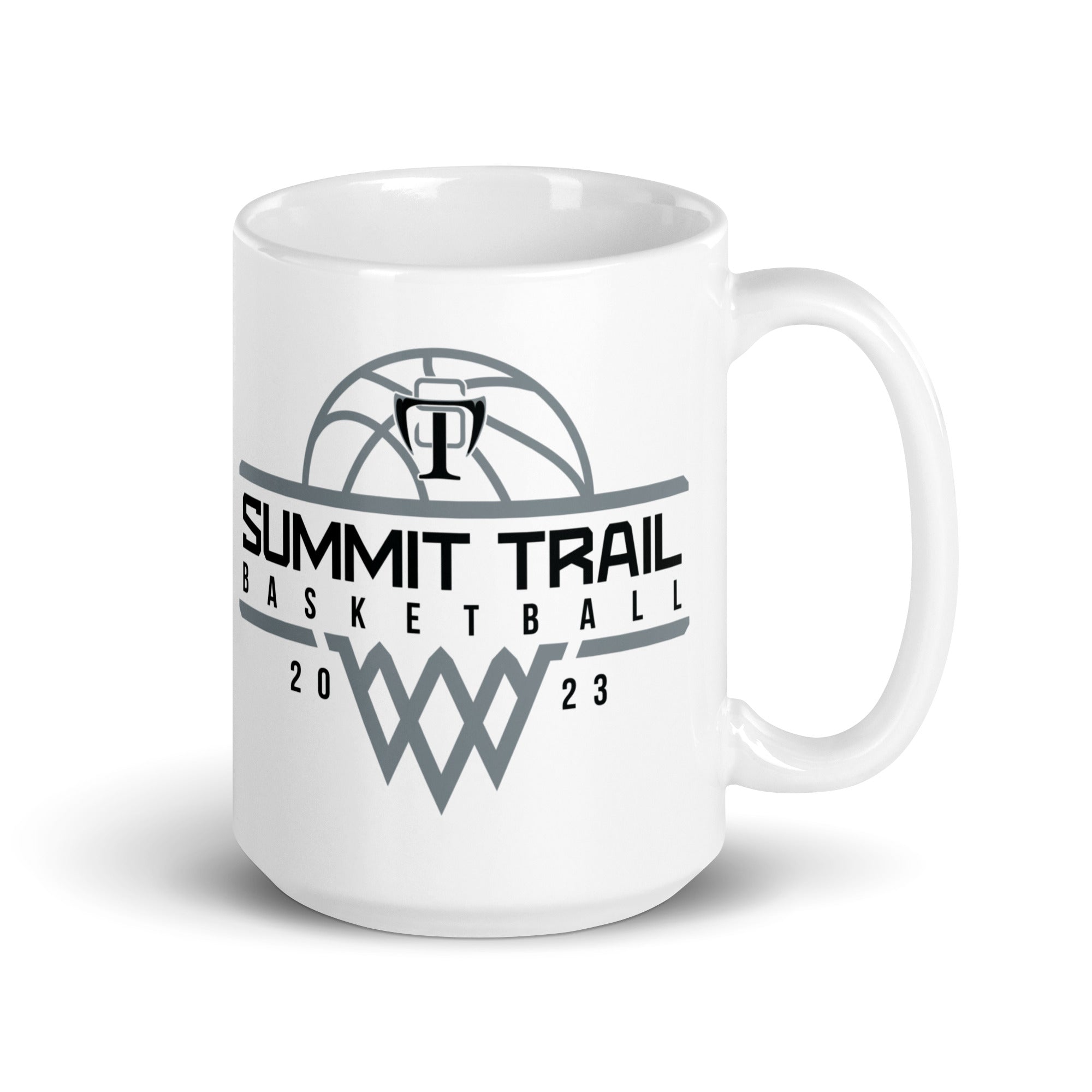 Summit Trail Middle School Basketball White Glossy Mug