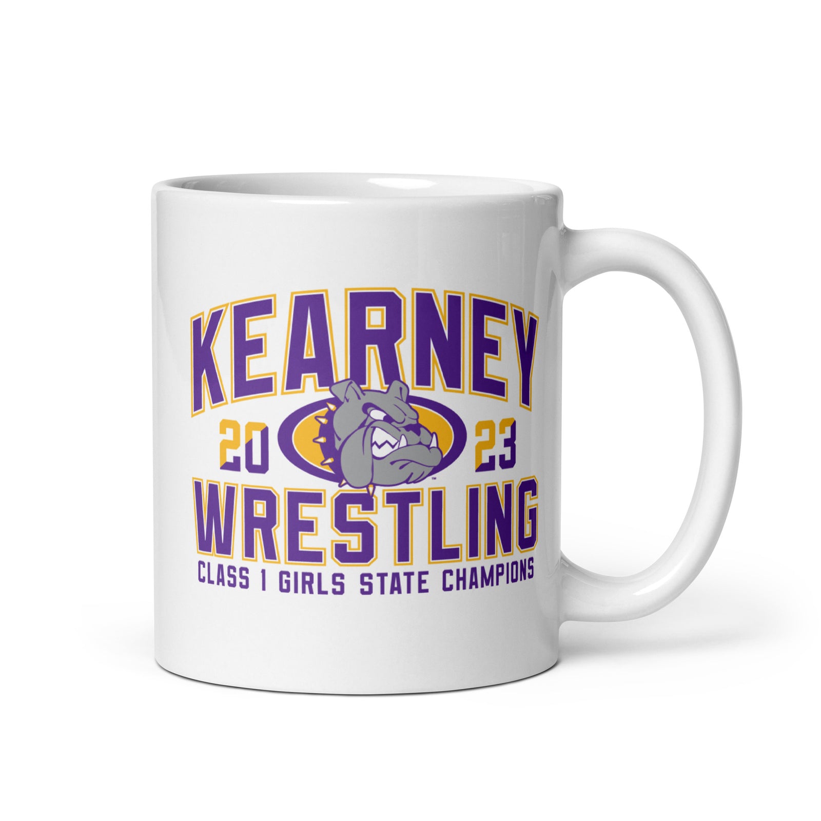 Kearney Wrestling Girls State Champs White White Glossy Mug