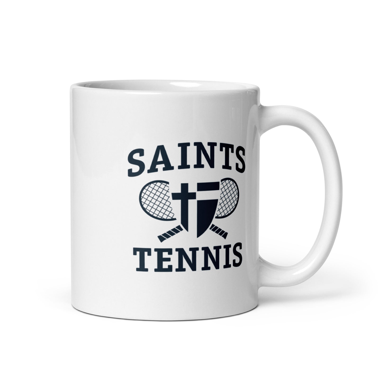 Saint Thomas Aquinas Tennis White Glossy Mug